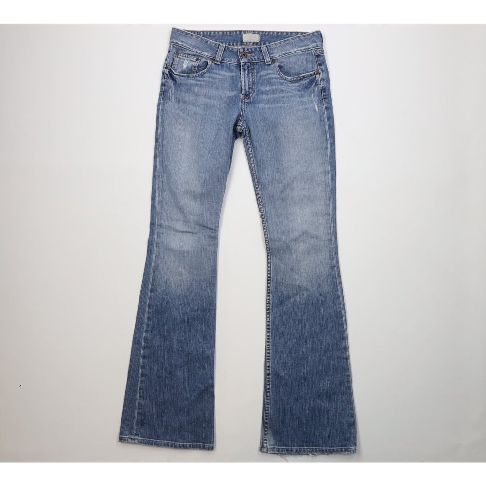 Vintage Buckle BKE Womens 31 x 37.5 Distressed Babydoll Flared Wide Leg Jeans